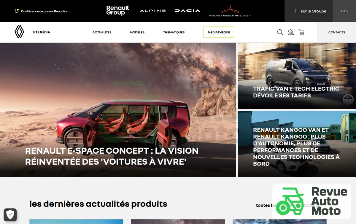 Capture : Site media global de Renault